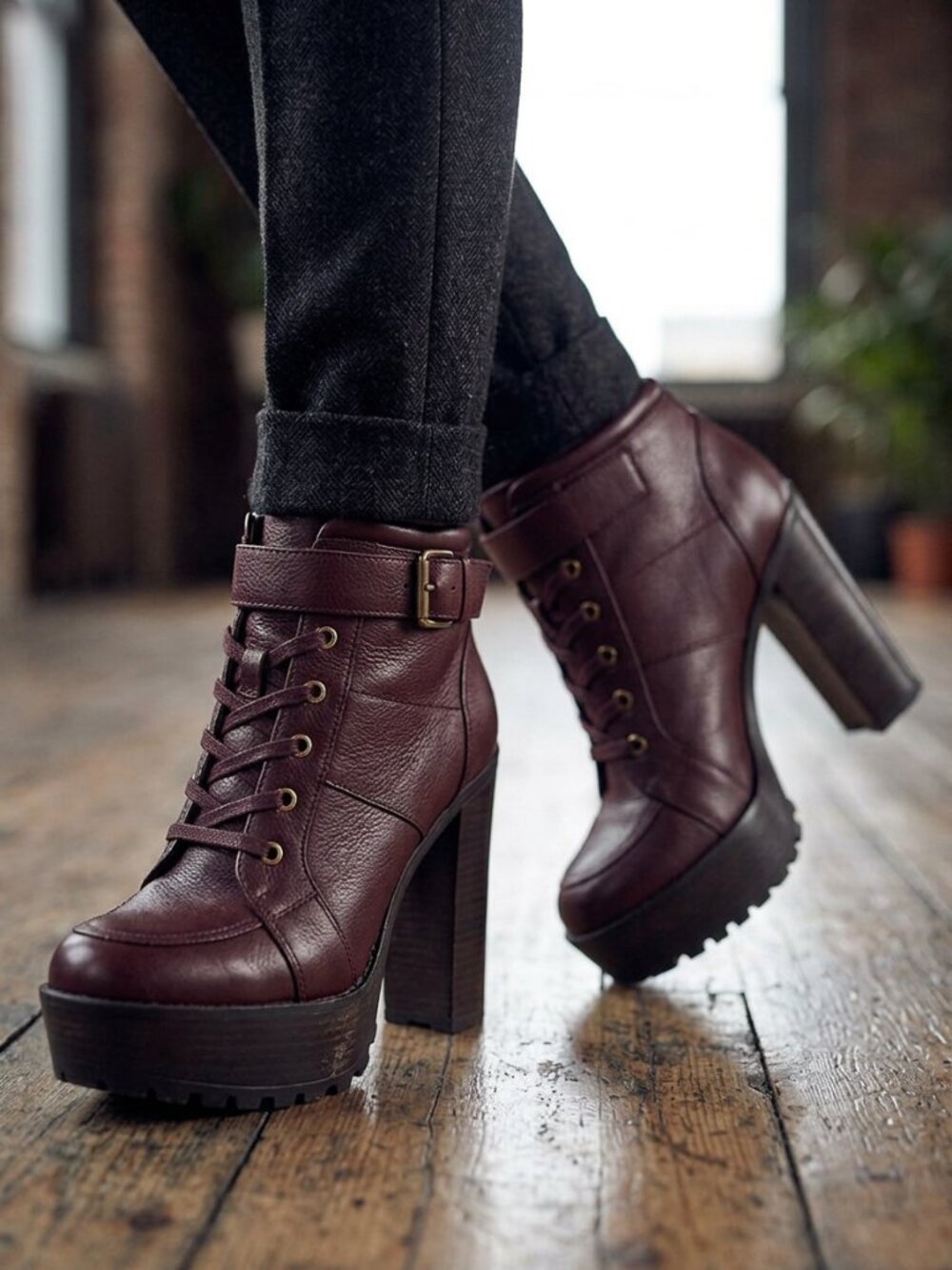 Leila Stone "Stevie" Platform Ankle Boots
